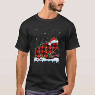 Frog Christmas Santa Hat Cute Animals Xmas Lights T-Shirt