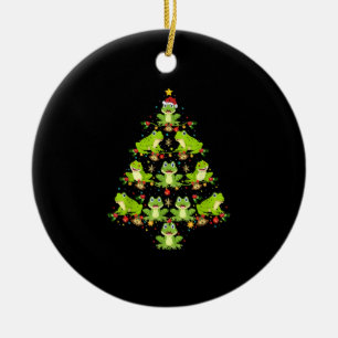 Frog Christmas Tree Gift Funny Christmas Frog Ceramic Ornament