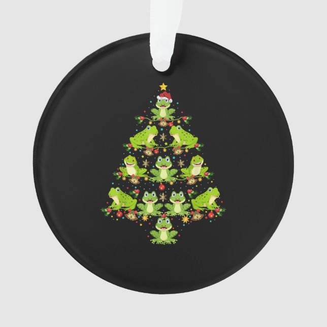 Frog Christmas Tree Gift Funny Christmas Frog Ornament (Front)