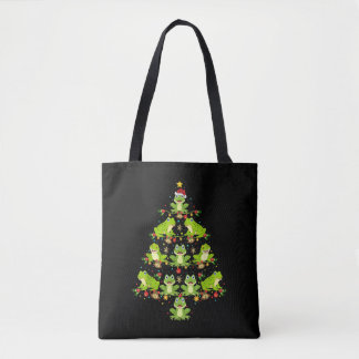 Frog Christmas Tree Gift Funny Christmas Frog Tote Bag