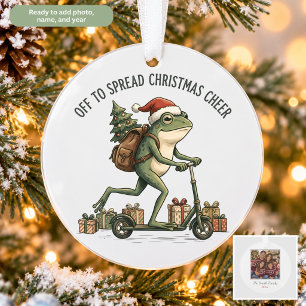 Frog Christmas Tree Ornament Off to Spread Cheer
