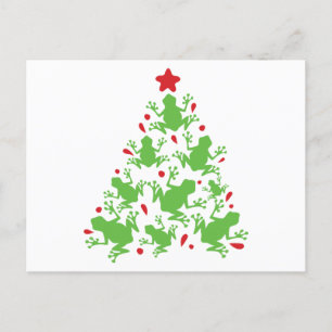 Frog Christmas Tree  Santa Frog Funny Christmas, Postcard