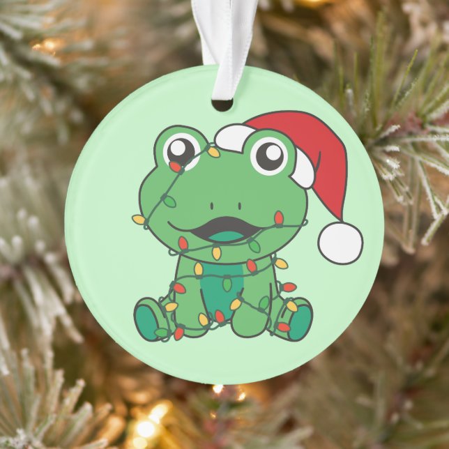 Frog Christmas Winter Animals Holiday Frogs Ornament (Tree)