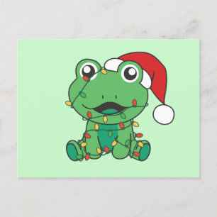 Frog Christmas Winter Animals Holiday Frogs Postcard
