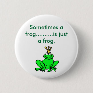 frog_clipart_prince, Sometimes a frog............. 6 Cm Round Badge
