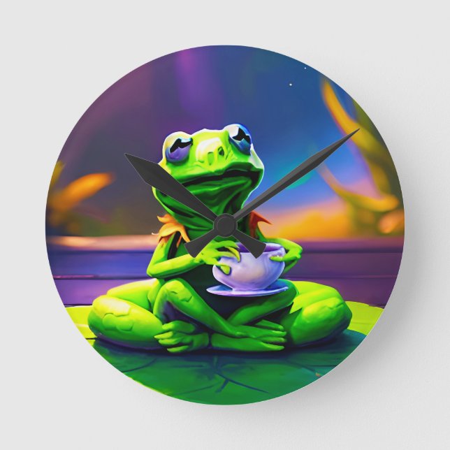 Frog Clock 2 Fanart WallsOfFame Decor Home Office (Front)