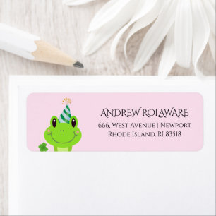 Frog Clover Blush Pink Return Address Label