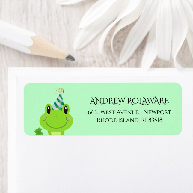 Frog Clover Return Address Green Label (Insitu)
