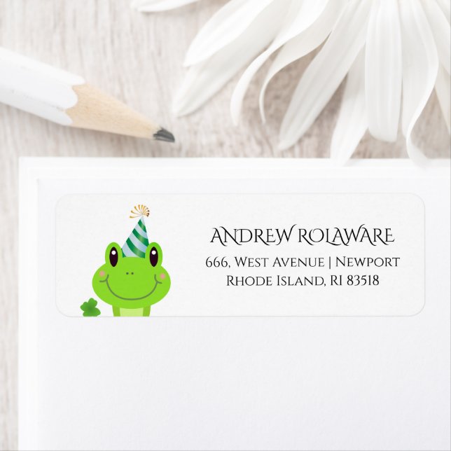 Frog Clover Return Address Label (Insitu)