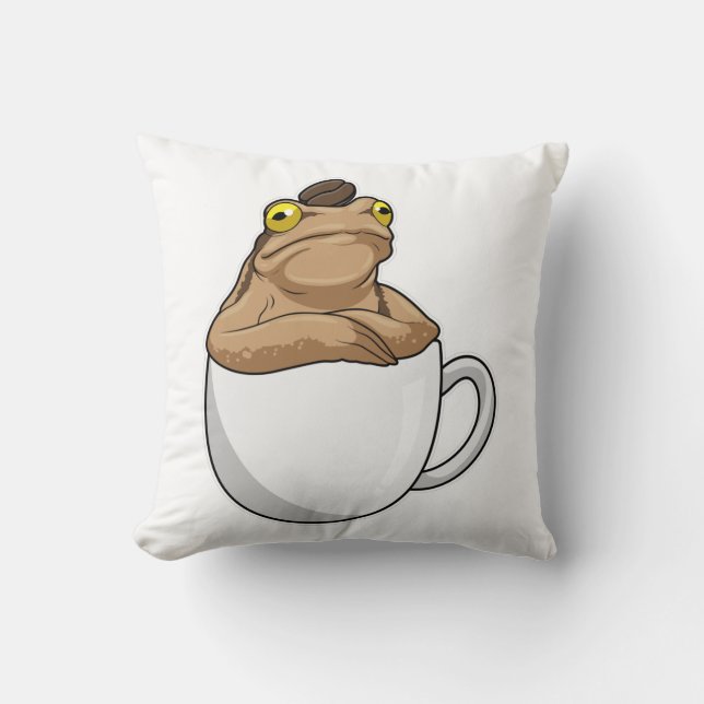 Frog Coffee Coffee bean Cushion (Front)