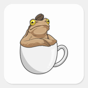 Frog Coffee Coffee bean Square Sticker