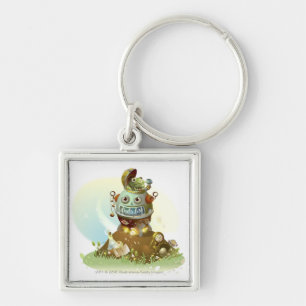 Frog coming out from an UFO Key Ring