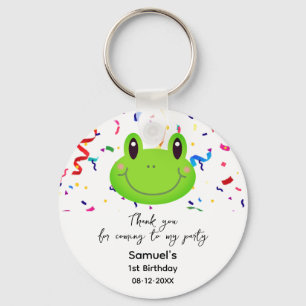 Frog Confetti Kids Birthday Party Thank you Favour Key Ring