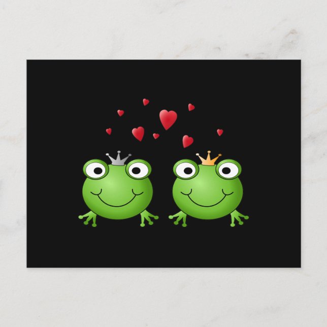 Frog Couple with hearts. Postcard (Front)