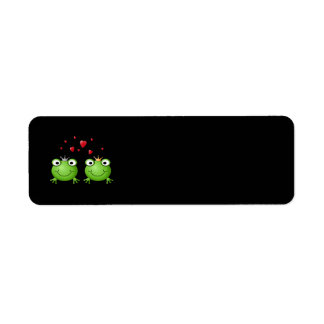 Frog Couple with hearts. Return Address Label