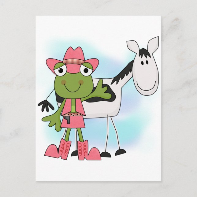 Frog Cowgirl Tshirts and Gifts Postcard (Front)