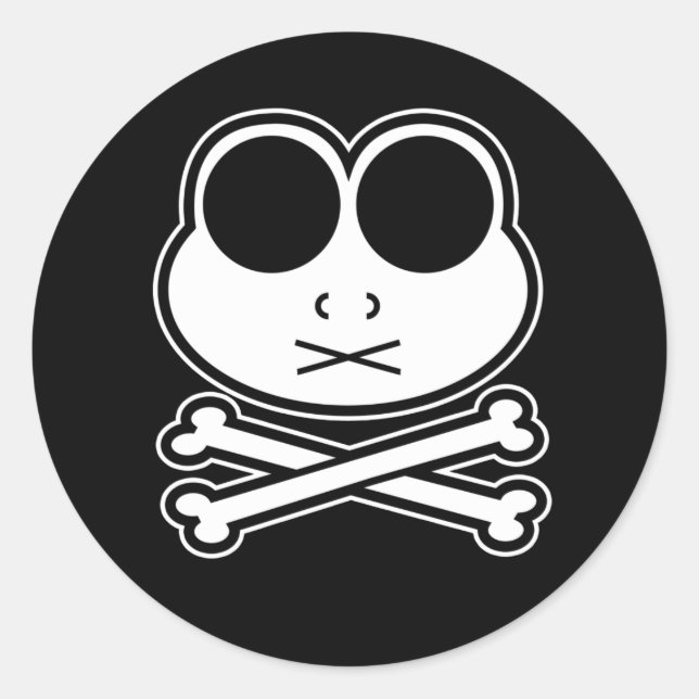 Frog Cross Bone  Classic Round Sticker (Front)