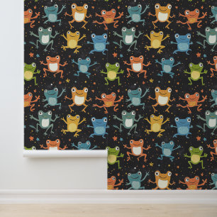 Frog Cute Froggy Pattern Chalk Drawing Wallpaper