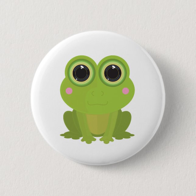 Frog Cutout 6 Cm Round Badge (Front)