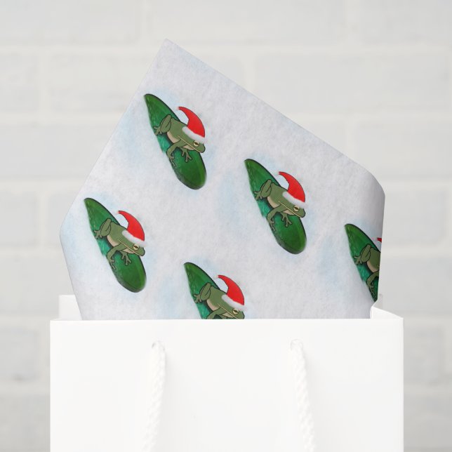 Frog Dashing Through the Snow on a Lily Pad Tissue Paper (Gift Bag)