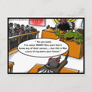 Frog Defendant Fly Jury Funny Gifts & Tees Postcard
