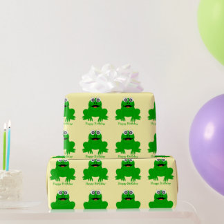 Frog Design Any Colour Background Birthday Gift Wrapping Paper