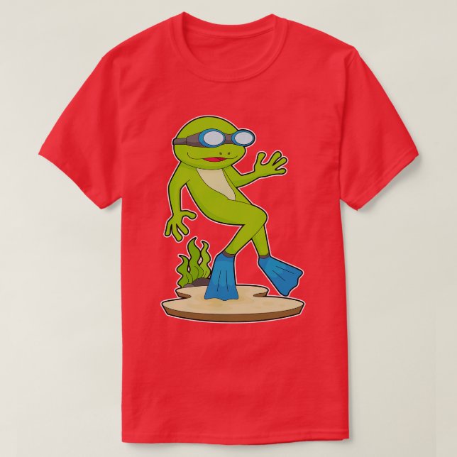 Frog Diver Swimming goggles T-Shirt (Design Front)