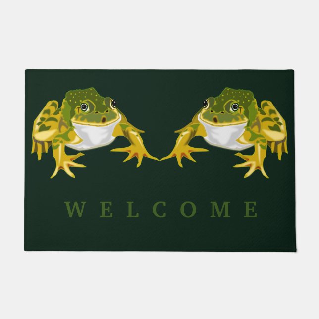 Frog Doormat Welcome - Custom Colour or Text (Front)
