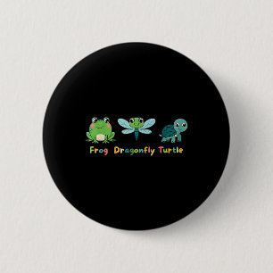 Frog Dragonfly Turtle Cute Kids Animal Friends _1 6 Cm Round Badge