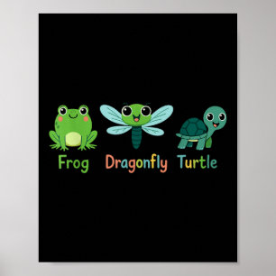 Frog Dragonfly Turtle Humour Subtle Political _1 Poster
