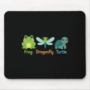 Frog Dragonfly Turtle Subtle  Mouse Pad