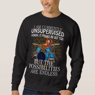 Frog drummer I'm unsupervised but possibilities ar Sweatshirt
