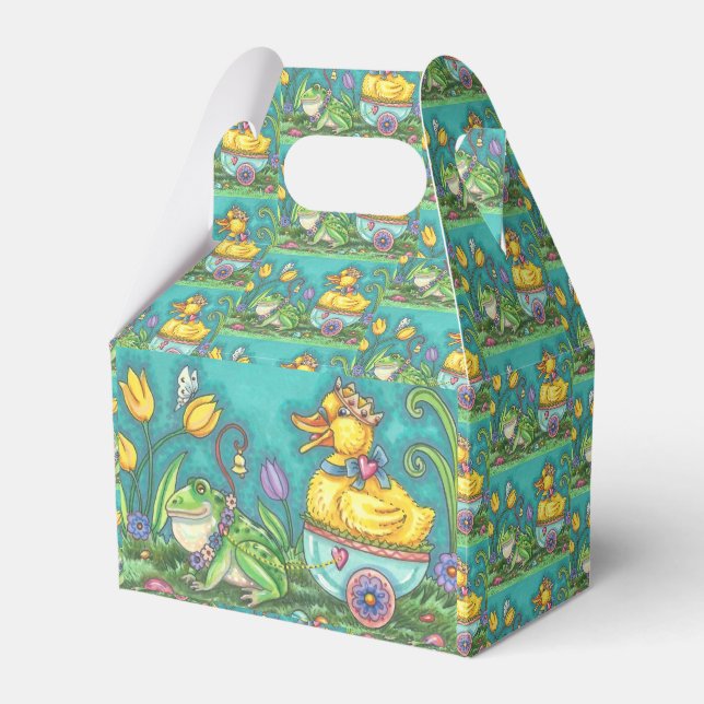 FROG & DUCK PRINCE EASTER EGG GABLE FAVOR BOX (Front Side)