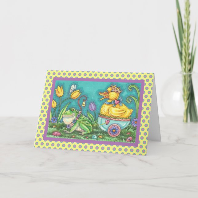 FROG & DUCK PRINCE EASTER NOTE GREETING CARD Verse (Front)