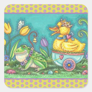 FROG & DUCK PRINCE, SPRING EASTER STICKERS Sheet
