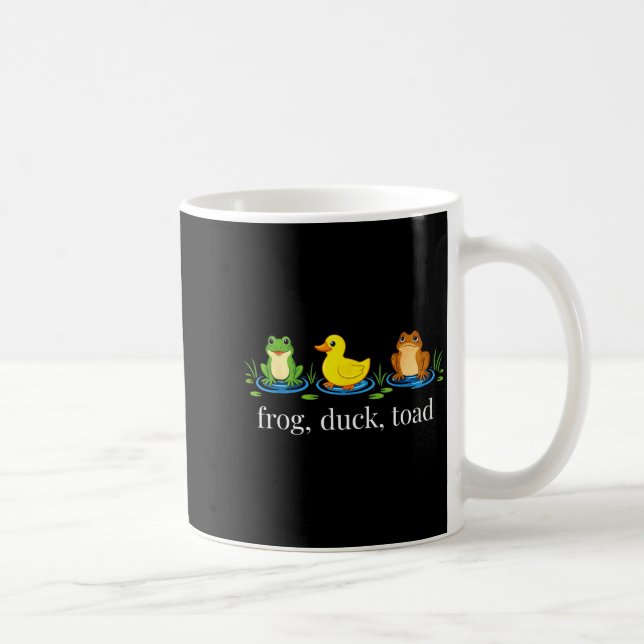 Frog duck toad zoological funny retro animal meme coffee mug (Right)