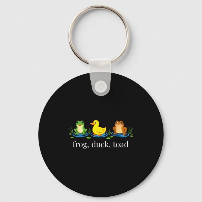 Frog duck toad zoological funny retro animal meme key ring (Front)