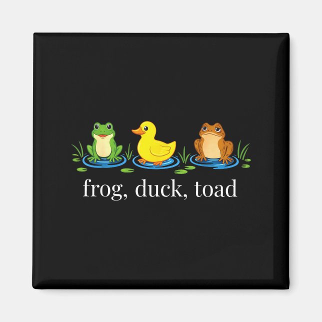 Frog duck toad zoological funny retro animal meme magnet (Front)