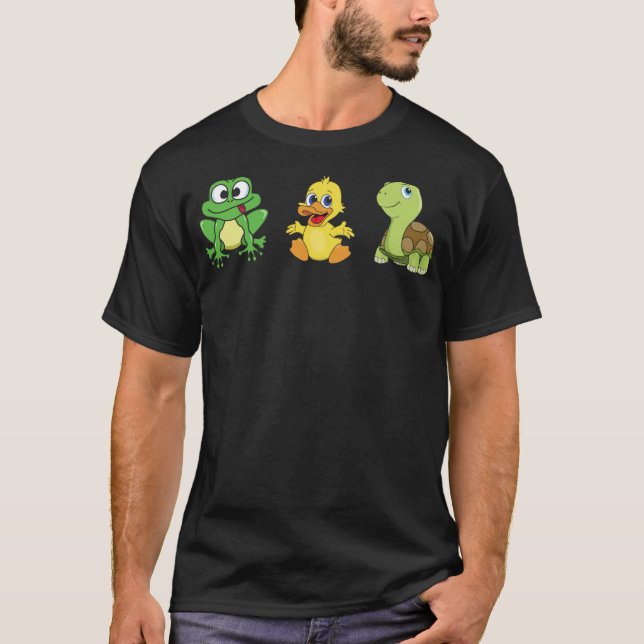 Frog Ducklings Duck animal lover canine  T-Shirt (Front)