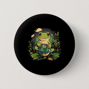 Frog Earth Day 6 Cm Round Badge