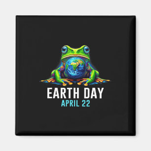 Frog Earth Day Save The Planet Colourful  Magnet