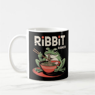 Frog Eating Ramen Funny Ribbit Ramen Coffee Mug