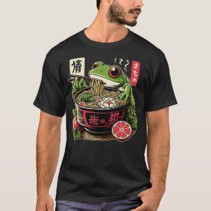 Frog Eating Ramen Kawaii Neko Japanese Noodles Ani T-Shirt
