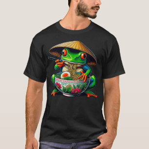 Frog Eating Ramen Kawaii Neko Japanese Noodles Fro T-Shirt