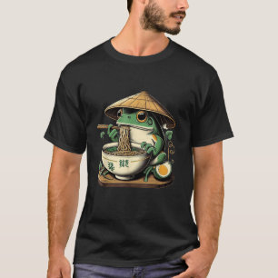 Frog Eating Ramen Kawaii Neko Japanese Noodles T-Shirt