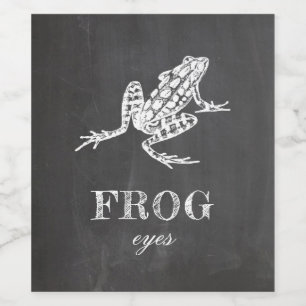 Frog eyes. Chalkboard Halloween party. Animal Wine Label