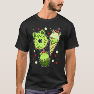Frog Face Toad Amphibian Froggy Doughnut Ice Cream T-Shirt