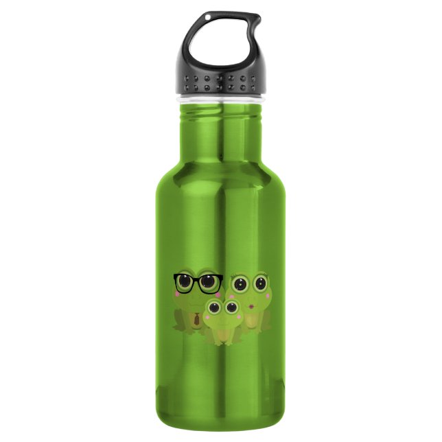 Frog Family 532 Ml Water Bottle (Front)