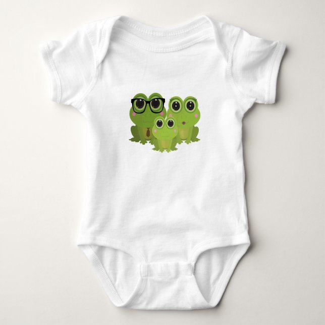 Frog Family Baby Bodysuit (Front)