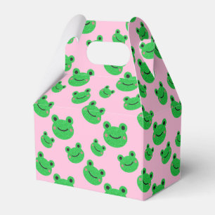 Frog First Birthday party Croaking Green Glitter Favour Box